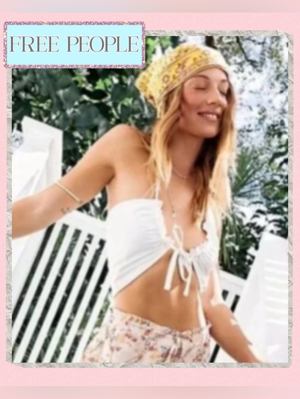 Free People Summer convertible tie halter bandeau bra crop top Intimately (new)